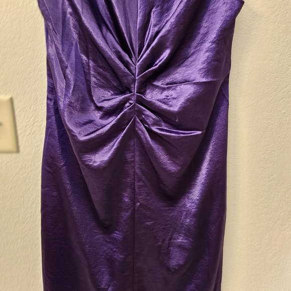 CONNECTED Apparel Women's Dress Size 14, Purple Ruched Front - NWOT - Picture 3 of 8